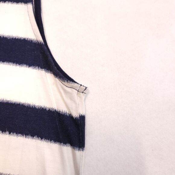 Michael Kors Sleeveless Pullover Blouse Women Size Small S Blue White Striped - Picture 7 of 10